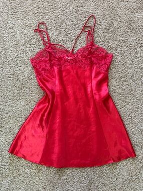 Victoria’s Secret Red Lace Chemise Nightgown